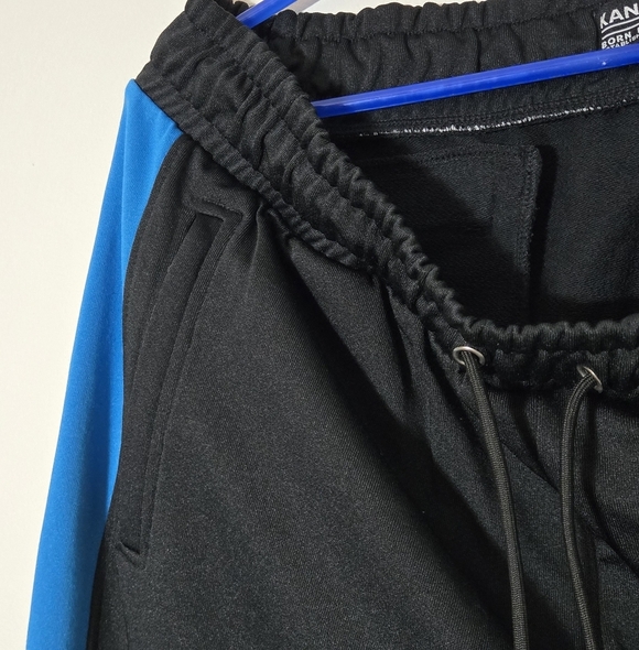 NWT Kangol Mens XXL Black Blue Stripe Track Pants Streetwear Joggers Retro NY - Picture 3 of 13